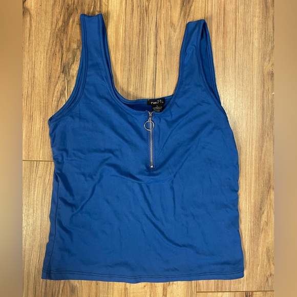 Set of 4 Rue 21 half zip crop tank tops all size XL dark blue is size L - Picture 3 of 8